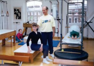 Rachel in special "body conditioning" physical therapy for an injury (now we realize it was related to EDS, but we didn't have the diagnosis, at the time).